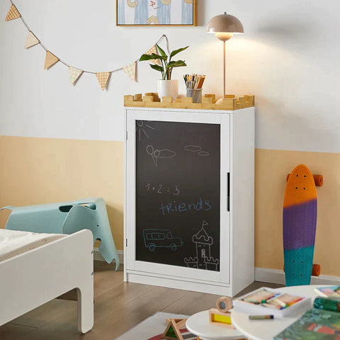 Rootz Design Kinderopbergkast met schoolbord - Kinderboekenkast Boekenplank