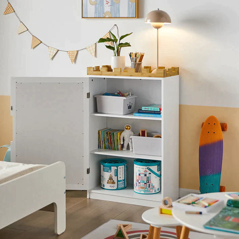 Rootz Design Kinderopbergkast met schoolbord - Kinderboekenkast Boekenplank