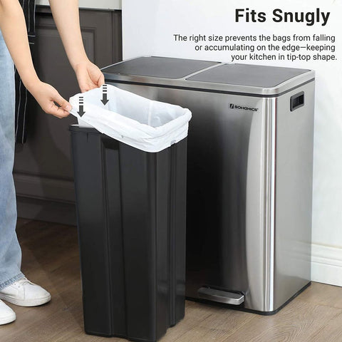 Rootz Müllbeutel mit Kordelzug – Müllsack – Müllbeutel – Müllbeutel mit Kordelzug – Müllbeutel mit Kordelzug – Starke Müllbeutel mit Kordelzug – Weiß – 52 x 74 cm