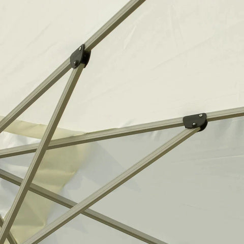 Rootz Parasol - Cantilever Parasol - Garden Umbrella - Hand Crank - 360° Rotating - Aluminum - Cream/White - 2.96 x 2.96 x 2.65 m