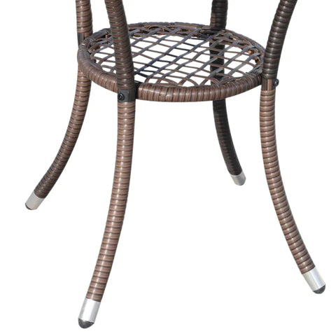Rootz Garden Furniture - Side Table - Rattan Garden Set - Coffee Table - Poly Rattan - Brown - 60 x 58.5 x 89.5 cm