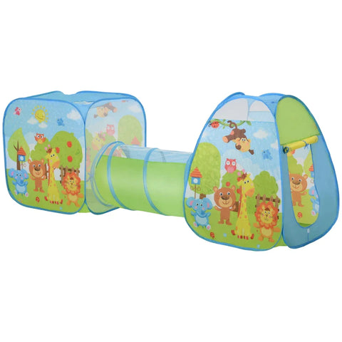 Rootz Kinderspeeltent - Babytent - 3-delige Speeltent - Kindertenttunnel - Gemakkelijk op te zetten Kindertent - Opvouwbare polyester tent - Kleurrijk - 230 X 74 X 93 Cm