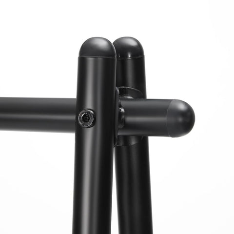 Rootz Clothes Stand - Clothes Stand With Clothes Rail - Clothing Rack - Garment Stand - Clothes Hanger Stand - Adjustable Clothes Stand - Metal Clothes Stand - Coat Stand - Matt Black - 92.5 x 33.5 x 153 cm (L x W x H)