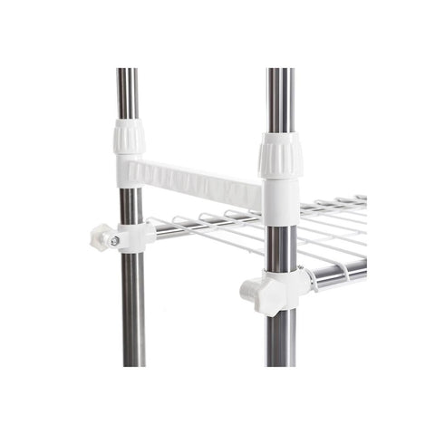 Rootz Clothes Rack - Extendable Clothes Rack 2 Bars - Industrial Style - Height-adjustable - Coat Stand With Wheels - Freestanding Clothes Organizer - Mobile Clothing Storage - Stainless Steel - PP Plastic - Gray - 22.5 x 9 x 103.5 cm