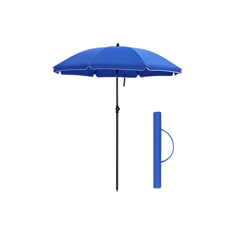 Rootz Parasol - Folding Parasol - Beach Umbrella - Outdoor Parasol - Balcony Parasol - Garden Parasol - Sunshade Parasol - Umbrella Parasol - Beach Parasol - Market Parasol - Blue
