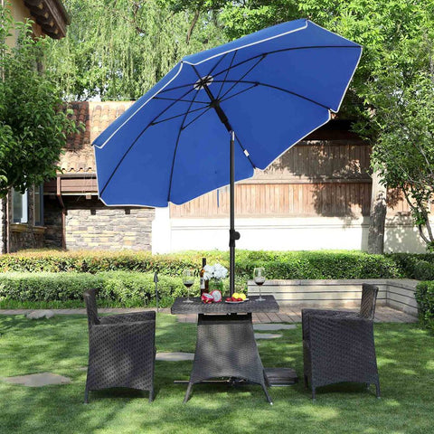 Rootz Parasol - Folding Parasol - Beach Umbrella - Outdoor Parasol - Balcony Parasol - Garden Parasol - Sunshade Parasol - Umbrella Parasol - Beach Parasol - Market Parasol - Blue