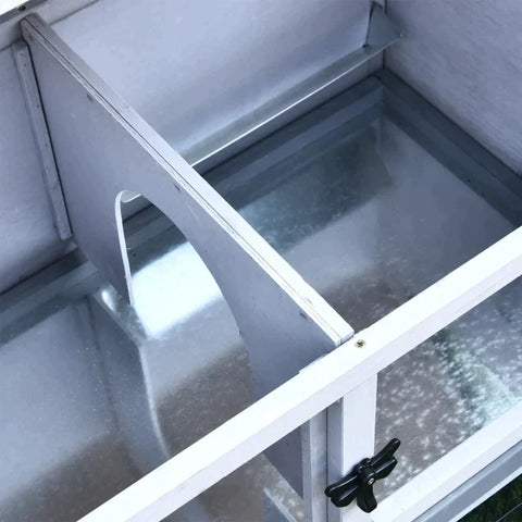 Rootz Small Animal Hutch - Rabbit Hutch - Guinea Pig Hutch - Outdoor Enclosure Cage - Outdoor Animal Hutch - Fir Wood - Light Grey - 150 cm x 52.5 cm x 68 cm