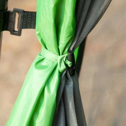 Rootz Tent - 6 Person Tent - Pop Up Camping Tent - Camping Tent - 2-tier Design Backpacking Tent - With 4 Windows 2 Doors - Green - 320 x 320 x 180 cm