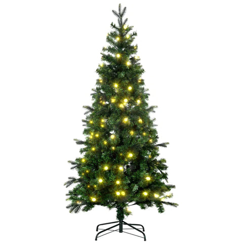 Rootz Christmas Tree - Artificial Fir Tree - Artificial Fir Christmas Tree - With Fairy Lights - Green - Plastic - 86 x 86 x 180cm