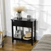 Rootz Console Table - Retro Design Console Table - with Storage Compartment and Shelf - Black - 28.2cm x 56.5cm x 60cm