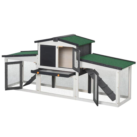 Rootz Kleintierstall – Kaninchenstall – Haustierhaus – Hasenstall – Käfig klein – Tierlebensraum – Holz – Weiß/Grün