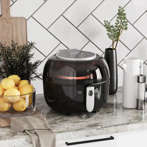 Rootz Air Fryer – Heißluftfritteuse – Heißluftofen – 7 Programme – abnehmbarer Korb – Überhitzungsschutz – Schwarz – 36 x 33 x 27 cm