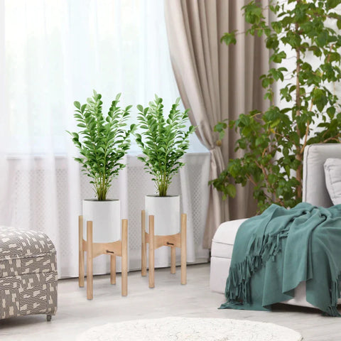 Rootz Plant Stands - Flower Stand Set - Wooden Plant Stand - With Different Heights - Flower Stool - Flower Pot Holder - Plant Stool - Fir Wood - Natural - 24L x 24W x 35.4H cm
