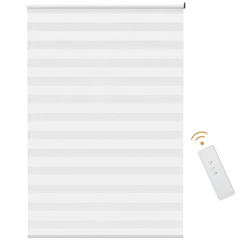 Rootz Roller Blind - Double Roller Blind - With Remote Control - USB Interface - Rechargeable Battery - White - 120 cm x 180 cm x 7 cm