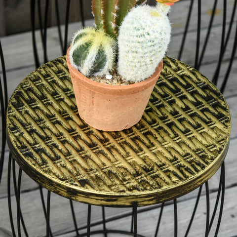 Rootz Coffee Table - Table Trays - Garden Table - Metal - 38 cm x 38 cm x 41 cm