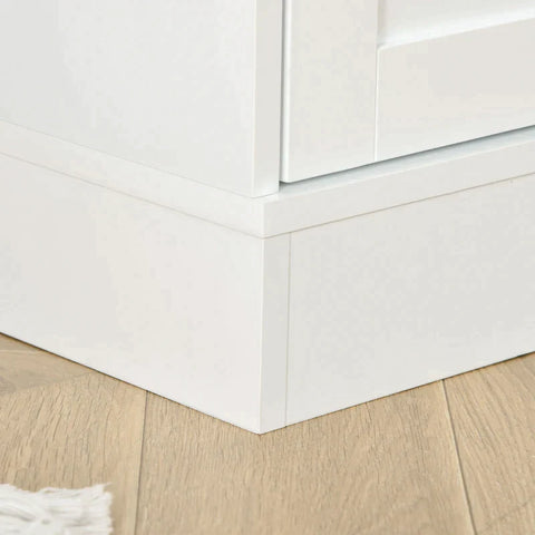 Rootz Bookcase - Modern Bookcase with Doors - Display Storage Cabinet with Adjustable Shelves - Living Room - Study - Office - White - 76 cm x 40 cm x 178.5 cm