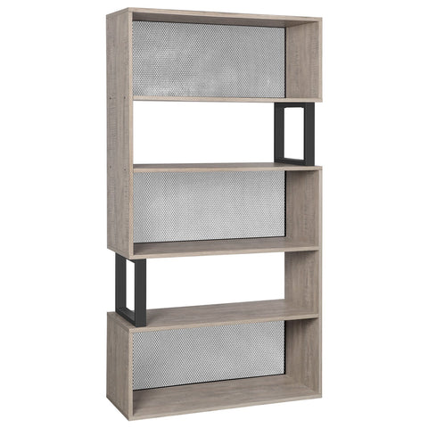 Rootz Bookcase - Wall Cabinet - 5 Levels - Gray - Storage Cabinet - Processed Wood - Metal