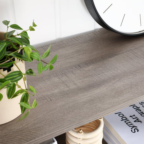 Rootz Bookcase - Wall Cabinet - 5 Levels - Gray - Storage Cabinet - Processed Wood - Metal