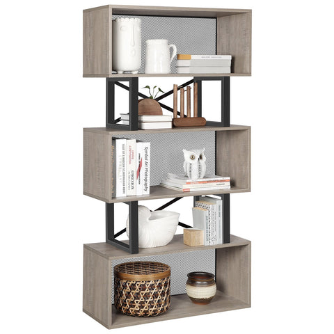 Rootz Bookcase - Wall Cabinet - 3 Compartments - Storage Cabinet - Processed Wood - Metal
