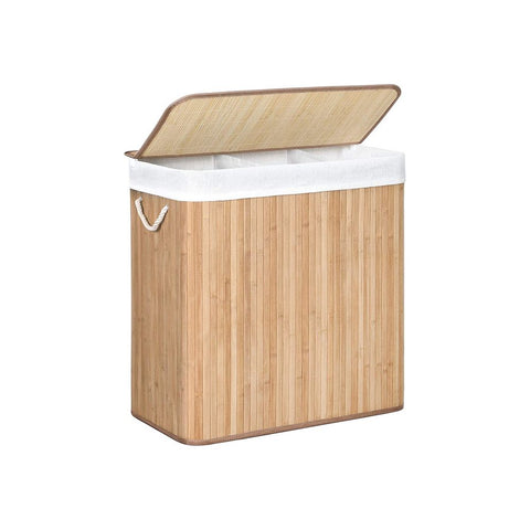 Rootz Laundry Basket - Compact Laundry Basket - Portable Laundry Basket - Stylish Laundry Basket - Basket - Washing Basket - Natural - 60 x 40 x 61.5 cm