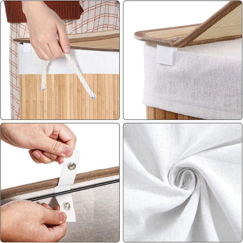 Rootz Laundry Basket - Compact Laundry Basket - Portable Laundry Basket - Stylish Laundry Basket - Basket - Washing Basket - Natural - 60 x 40 x 61.5 cm