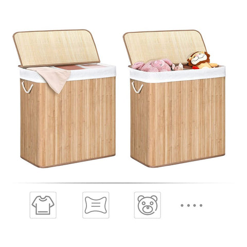 Rootz Laundry Basket - Compact Laundry Basket - Portable Laundry Basket - Stylish Laundry Basket - Basket - Washing Basket - Natural - 60 x 40 x 61.5 cm