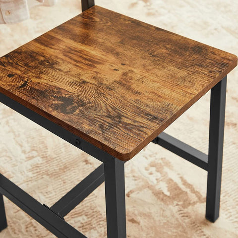 Rootz Dining Chair - Upholstered Dining Chairs - Set Of 2 Dining Chairs - Chair - Chipboard/Steel - Vintage Brown-black - 36 x 46.6 x 87.1 cm (L x W x H)