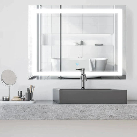 Rootz LED Mirror - Light Mirror- Bathroom Mirror - Wall Mirror - Bathroom LED Mirror - 60 X 80 X 4 CM