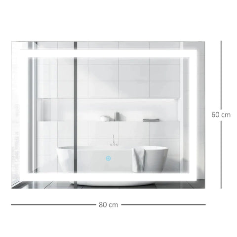 Rootz LED Mirror - Light Mirror- Bathroom Mirror - Wall Mirror - Bathroom LED Mirror - 60 X 80 X 4 CM