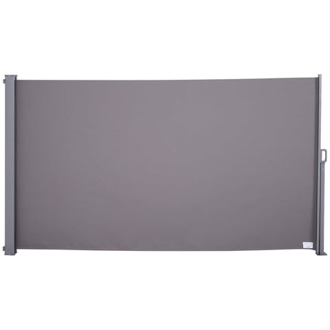 Rootz Side Awning - Awning - Privacy Awning - Sun Protection - Side Roller - Polyester - Grey - 3 x 1.6m
