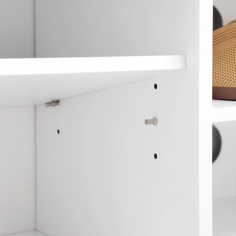 Rootz Shoe Cabinet - Shoe Cabinet With Double Door - Shoe Storage Cabinet - Shoe Organizer - Shoe Rack Cabinet - Entryway Shoe Cabinet - Chipboard - Steel - White - 100 x 35 x 38 cm (L x W x H)
