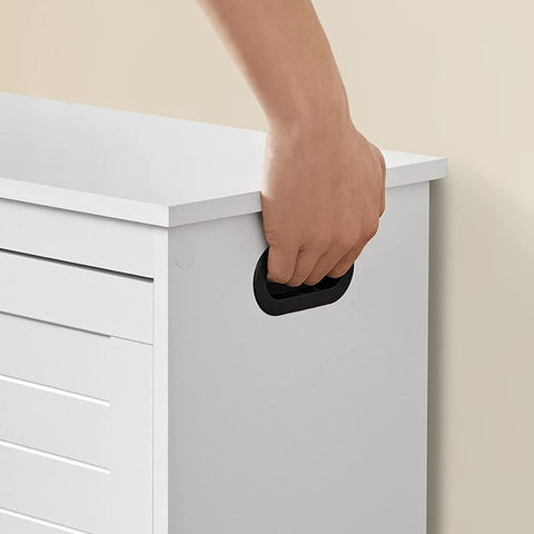 Rootz Shoe Cabinet - Shoe Bench - Shoe Cabinet With Cap - Wooden Shoe Cabinet - Chipboard - White - 80 x 30 x 46 cm