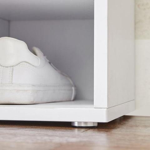 Rootz Shoe Bench - Shoe Bench With 15 Compartments - Shoe Rack Bench - Shoe Storage Bench - Entryway Shoe Bench - Wooden Shoe Bench - Chipboard - Foam - White-grey - 105 x 30 x 48 cm (L x W x H)