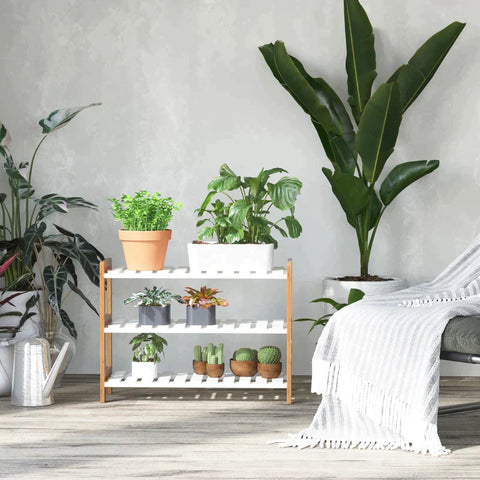 Rootz Shoe Rack - Pine Shoe Rack - Bathroom Shelf - Shoe Cabinet with 3 Shelves - Shelf for Shoes - White