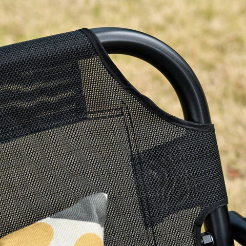 Rootz 3-seater Swing Chair - Rocking Chair - Outdoor Garden Lounger - Uv-resistant - High-quality - Angle-adjustable - Metal Tube - Black