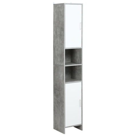 Rootz Bathroom Cabinet - Freestanding Storage Cabinet - Slimline Unit With 2 Cupboards 2 Compartments - Bathroom - Living Room - Bedroom - 30cm x 30cm x 180cm