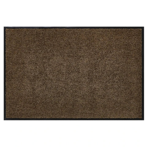 Rootz Doormat - Washable - Rubber Border - Non-slip - Brown - 90 x 60 x 0.7 cm