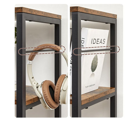 Rootz Bookcase - Bookcase With 6 Levels - Bookshelf - Wooden Bookcase - Modern Bookcase - Wall-mounted Bookcase - Chipboard - Steel - 30 x 120 x 172.5 cm (D x W x H)