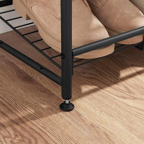 Rootz Shoe Rack - Metal Shoe Rack - Shoe Display Rack - 6 Levels Shoe Rack - Steel - Black - 68.5 x 27.5 x 65 cm