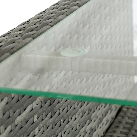 Rootz Sofa Set - Garden Furniture Set - Poly Rattan Seating Set - Double Sofa - Single Armchairs - Grey - 124 x 68 x 76 cm