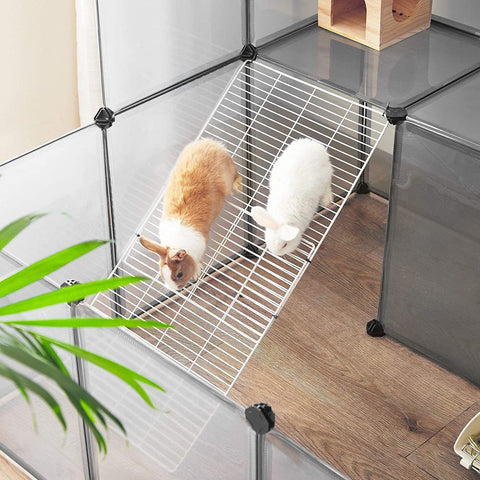 Rootz Pet Cage - Plastic Pet Cage - Dog Cage - Cat Cage - Portable Pet Cage - Indoor Pet Cage - Large Pet Cage - ABS Plastic Connectors - Grey - 143 x 108 x 92 cm (L x W x H)