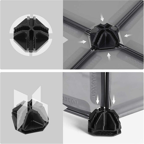 Rootz Pet Cage - Plastic Pet Cage - Dog Cage - Cat Cage - Portable Pet Cage - Indoor Pet Cage - Large Pet Cage - ABS Plastic Connectors - Grey - 143 x 108 x 92 cm (L x W x H)