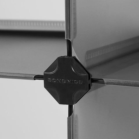 Rootz Shoe Rack - Shoe Box - Shoe Storage Box - Clear Shoe Box - Plastic Shoe Box - Transparent Shoe Box - Grey - 43 x 31 x 173 cm