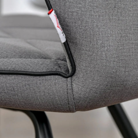 Rootz 2er-Set Esszimmerstühle – Küchenstühle – gepolsterte Stühle mit Rückenlehne – Flanellschaumstahl – Grau/Schwarz – 47 x 62 x 91 cm