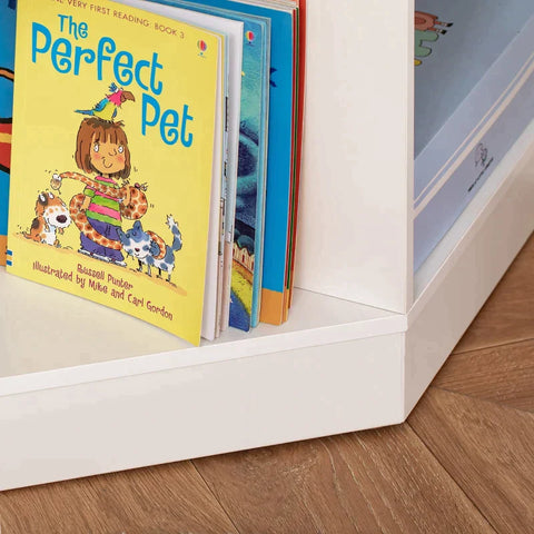 Rootz Kleiderschrank – Kinderschrank – 3 Schubladen – Kinderzimmer – Wohnzimmer – Spielzimmer – Weiß + Blau + Grün + Gelb – 57,4 cm x 57,4 cm x 94 cm