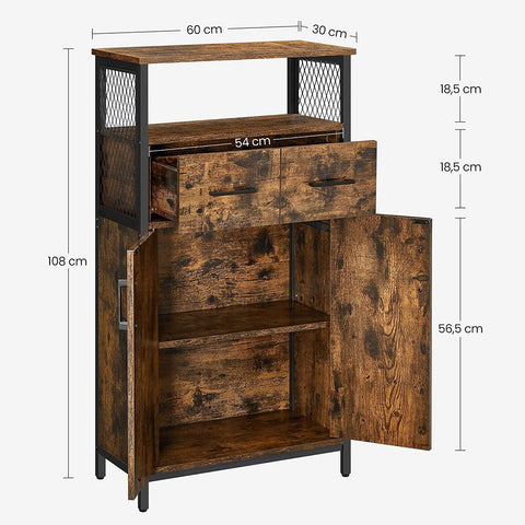 Rootz Storage Cabinet - Wooden Storage Cabinet - Bathroom Cabinet - Multi-purpose Storage Cabinet - Cabinet