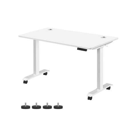Rootz Desk - Elektrisch Hoogteverstelbaar Bureau - Elektrische Tafel - Dubbele Motor - Spaanplaat - Staal - Wit - 70 x 140 x (71-117) cm (D x B x H)