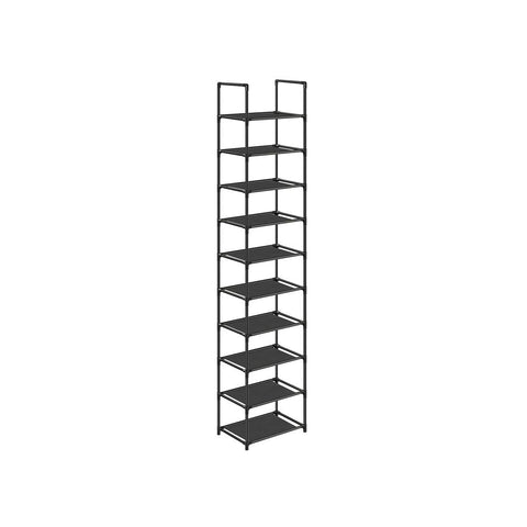 Rootz Shoe Rack With 10 Levels - Shoe rack with 10 tiers - 10-level shoe organizer - Vertical shoe storage unit - Space-saving shoe rack - Large capacity shoe shelf - Tall shoe stand with 10 levels - 33 X 33 X 173 Cm.