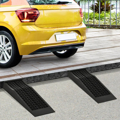 Rootz Ramp - Threshold Ramp - Curb Ramp - Rubber Ramps - Antislip Hellingen - PP - Zwart - 70 x 20 x 8 cm