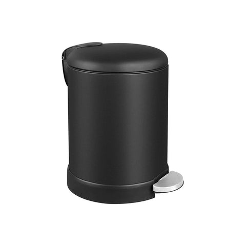Rootz Trash Can With Lid - 5 L Trash Bin - Soft Close Function - Kitchen Garbage Bin - Compact Garbage Bin - Steel - Black - 8" x 11" x 12" (L x W x H)
